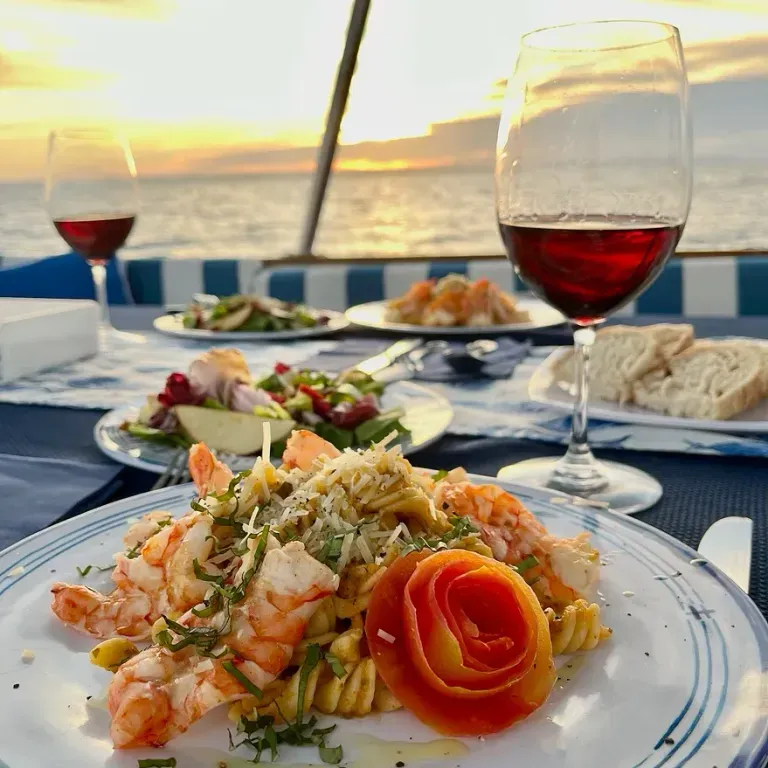 food with sunset