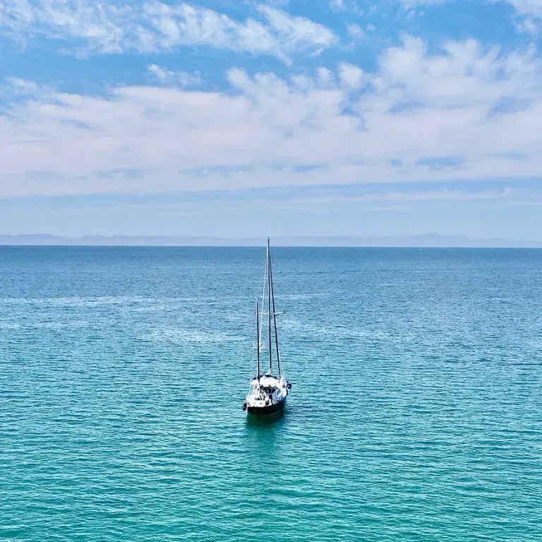 sailing on open seas in beautiful waters