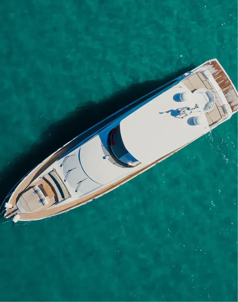 yacht main card picture view from drone top to bottom