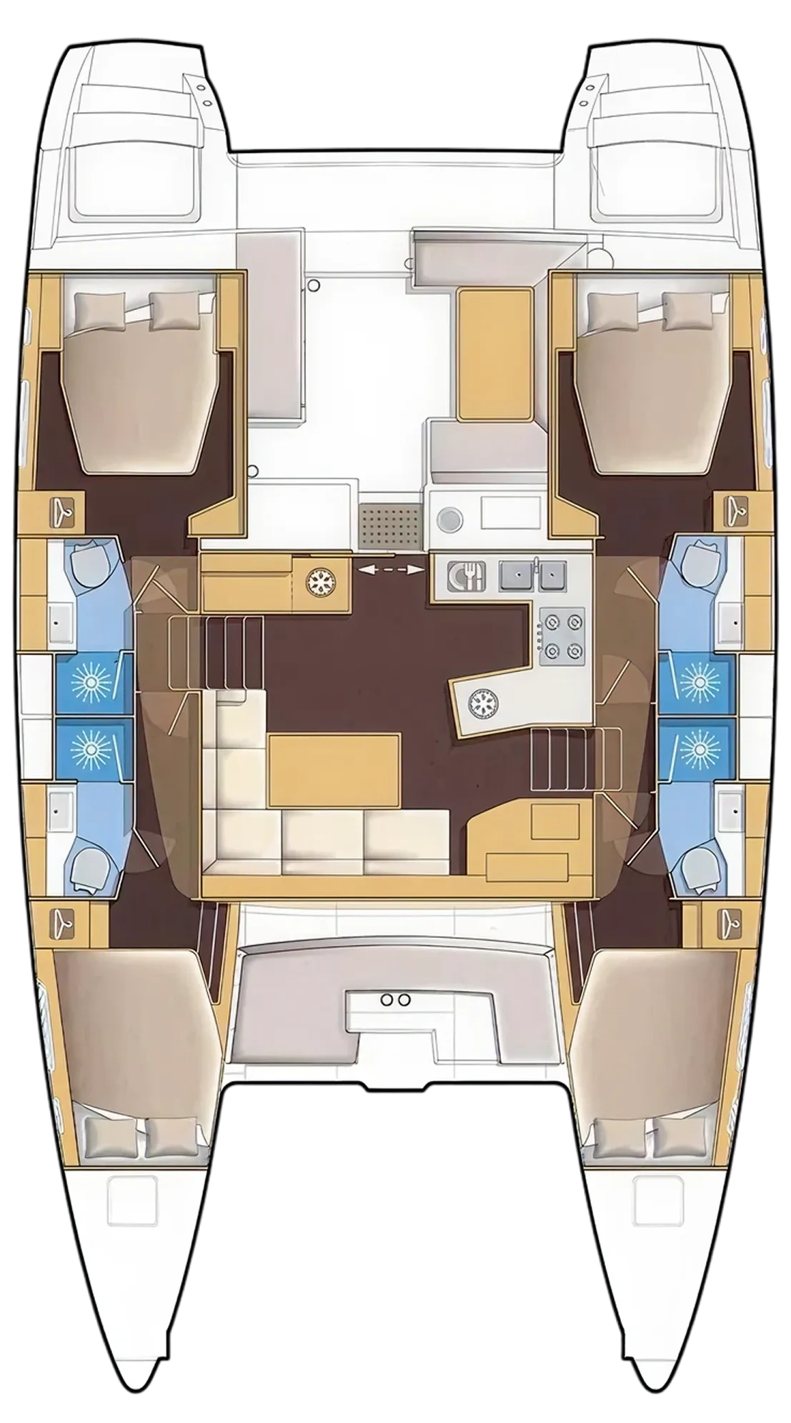 catamaran 4 chambers blueprint map