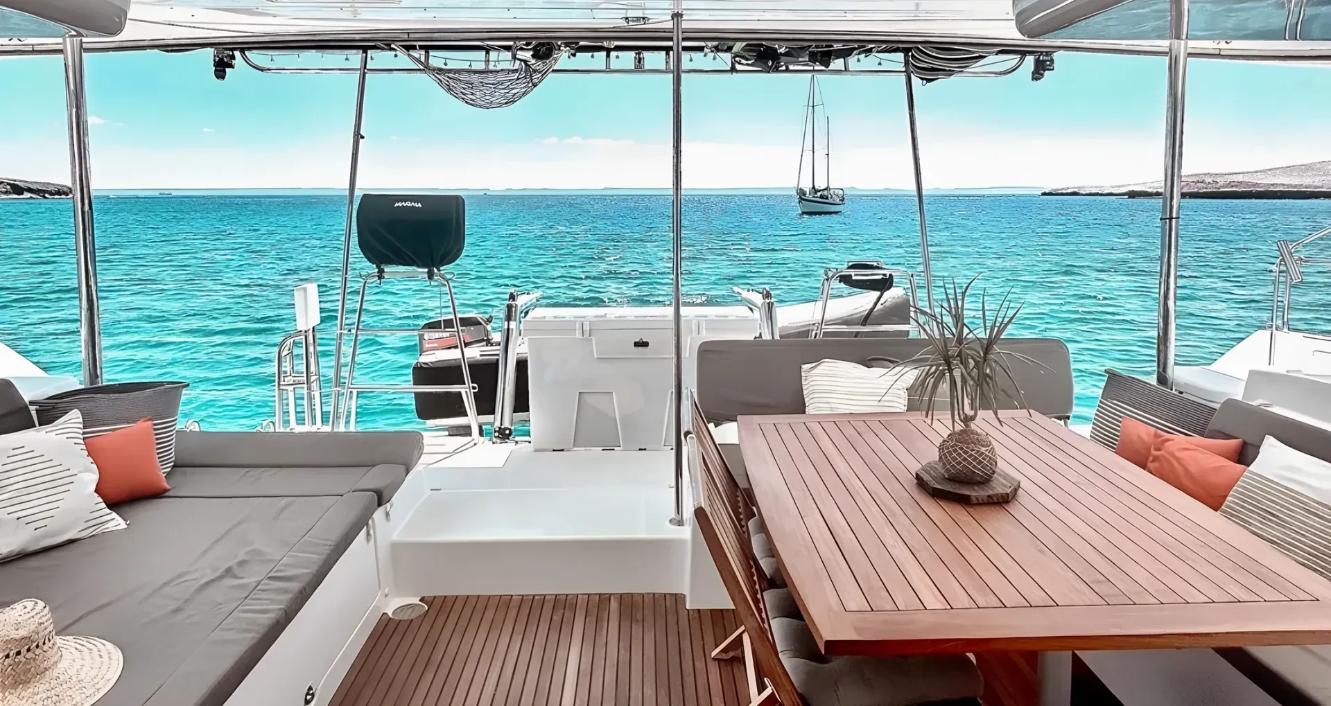 catamaran view of the sea of cortes