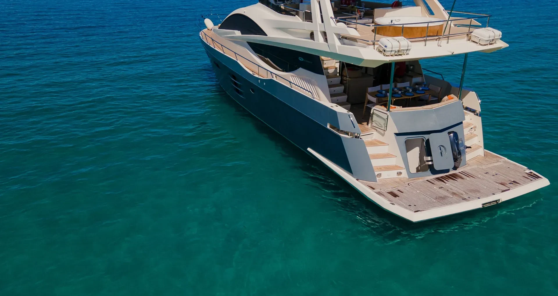 yacht rearview sailing