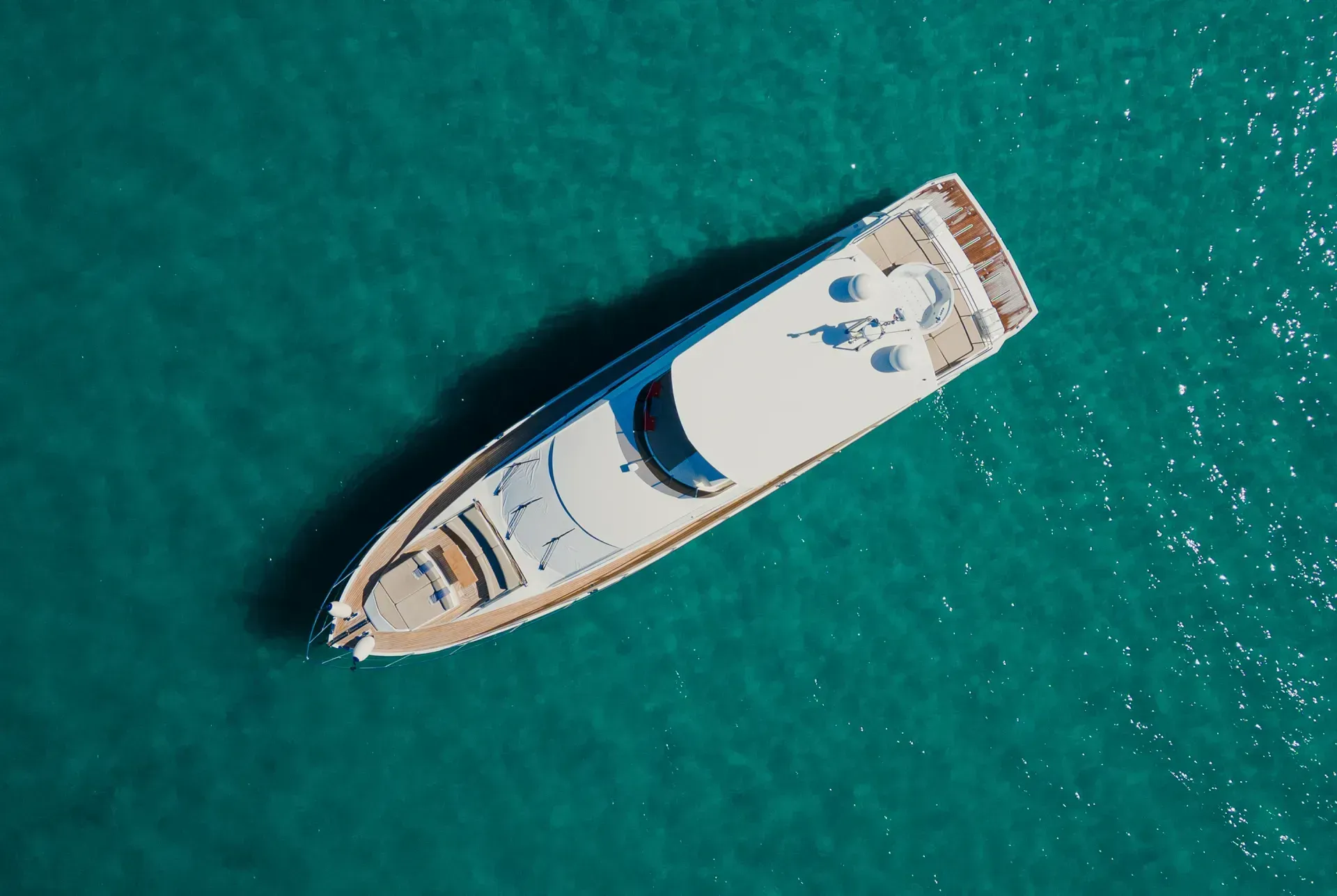 yacht seen from above